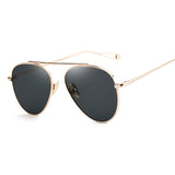 TSHING Women Rose Gold Mirror Retro Aviation Sunglasses Men Fashion Brand Designer Vintage Sun Glasses For Female Male Driving