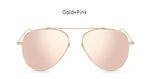TSHING Women Rose Gold Mirror Retro Aviation Sunglasses Men Fashion Brand Designer Vintage Sun Glasses For Female Male Driving