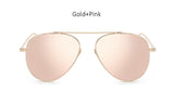 TSHING Women Rose Gold Mirror Retro Aviation Sunglasses Men Fashion Brand Designer Vintage Sun Glasses For Female Male Driving